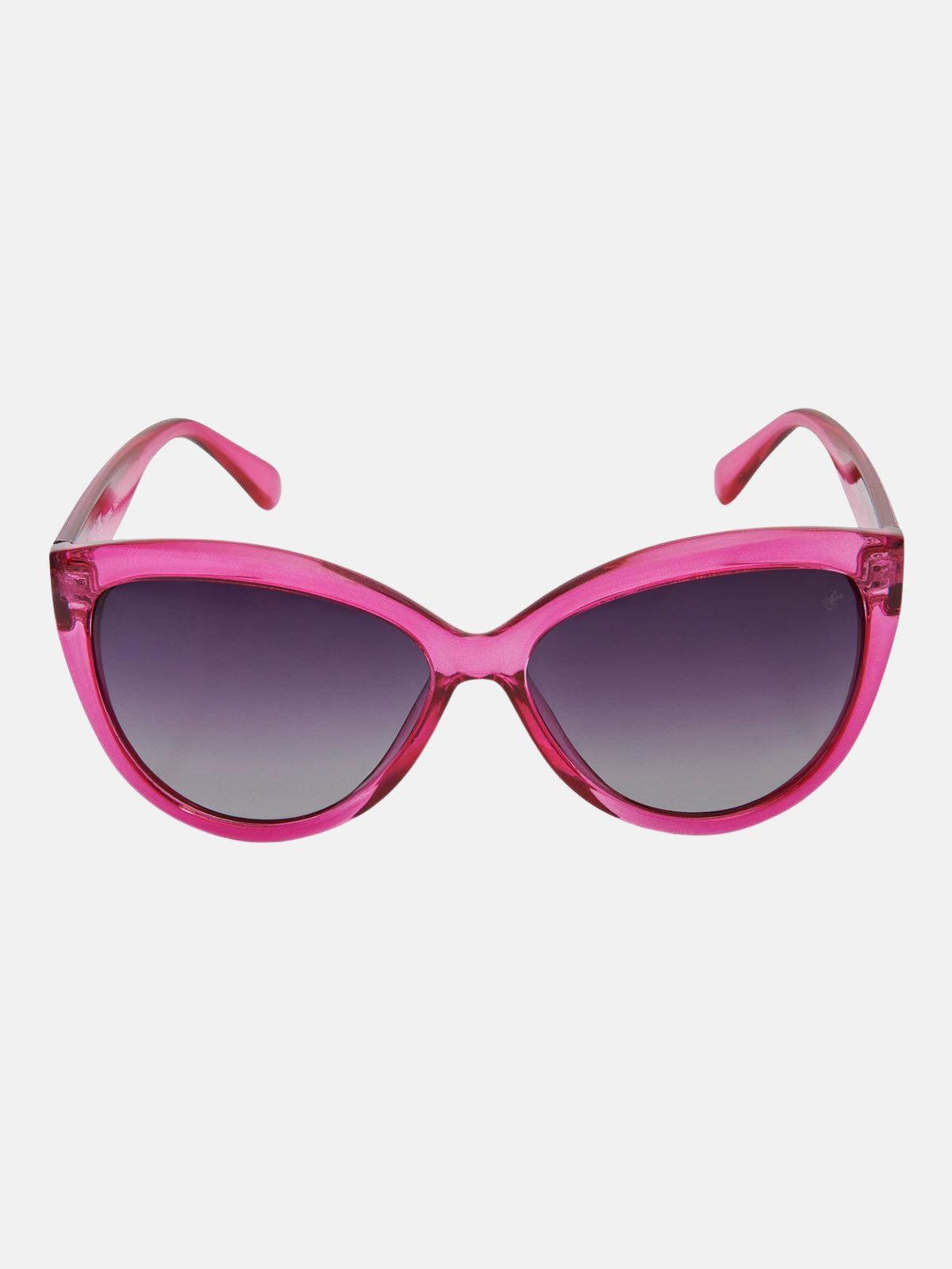 Beverly Hills Polo Club UK-OVERSIZED CATS EYE POLARISED SUNGLASSES VIOLET GRADIENT SMOKE