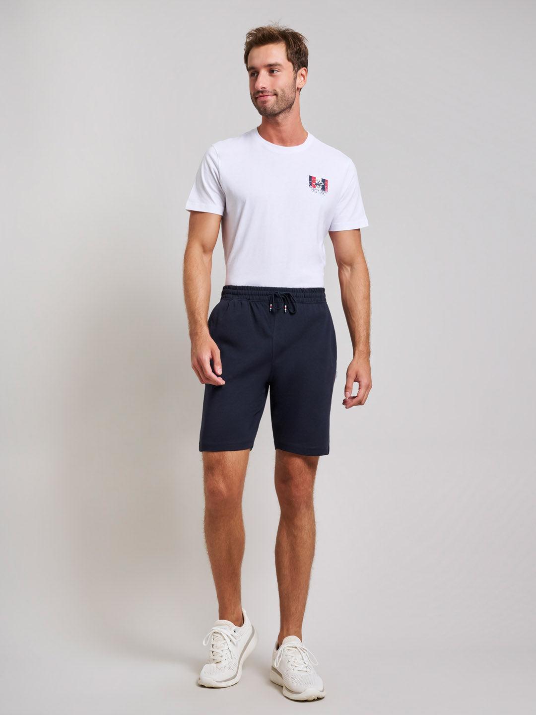 Beverly Hills Polo Club UK-TAPERED FIT FLEECE SHORTS DARK NAVY
